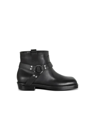 Bottines motardes en cuir de veau Bottines motardes en cuir de veau