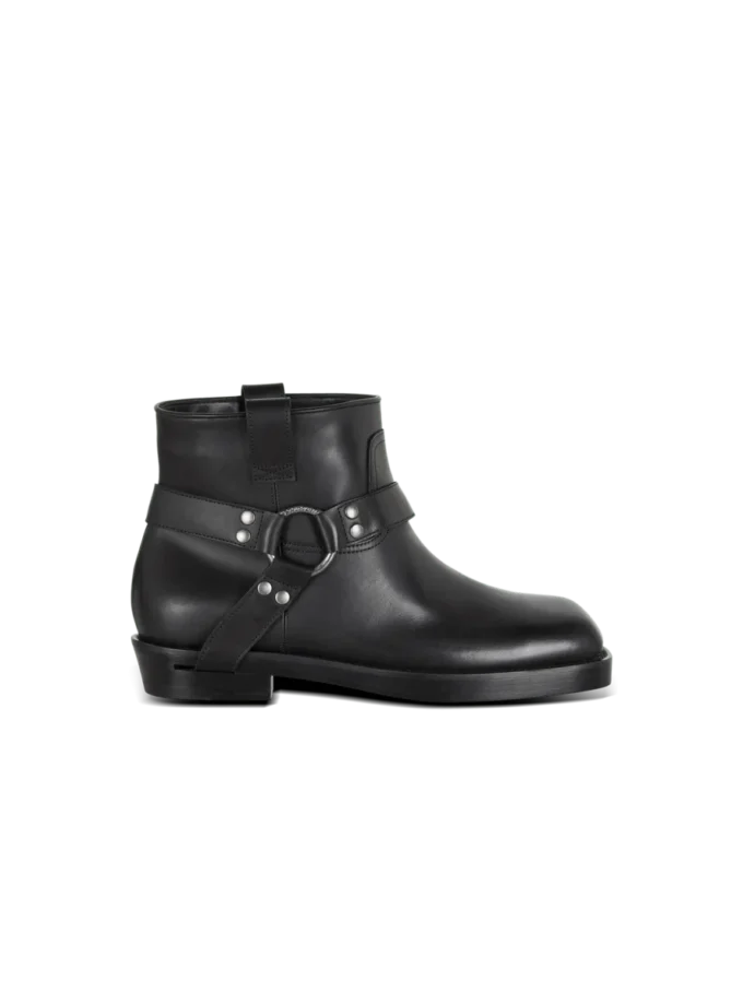 Bottines motardes en cuir de veau Bottines motardes en cuir de veau