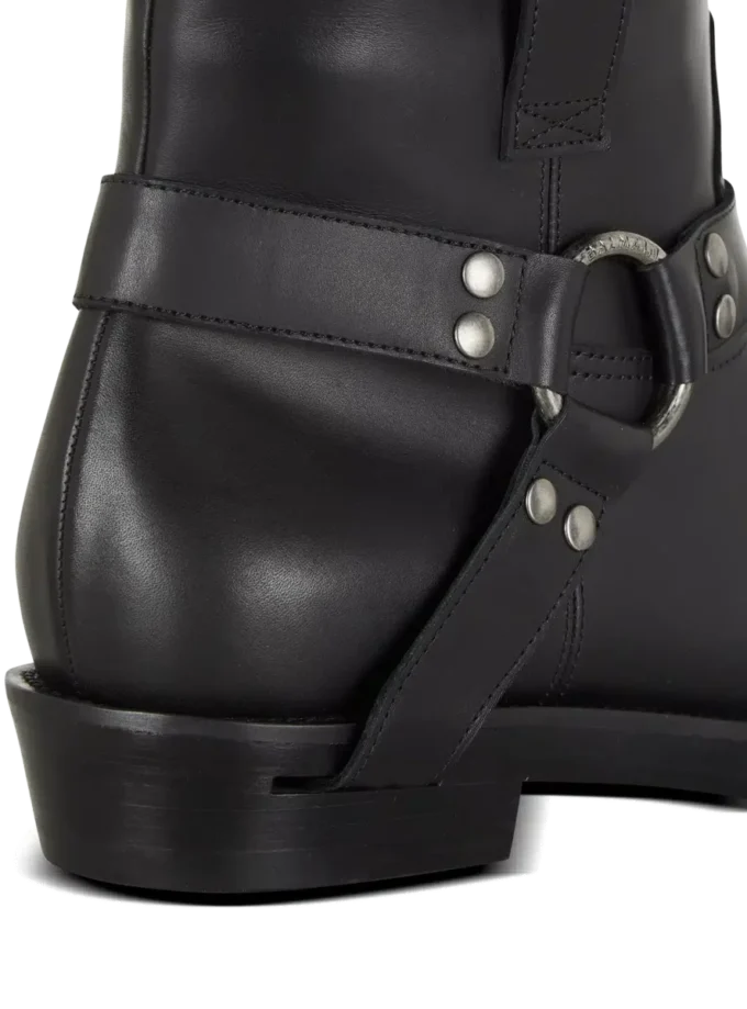 Bottines motardes en cuir de veau Bottines motardes en cuir de veau
