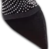 Bottines à talons en maille avec velours et strass Bottines à talons en maille avec velours et strass