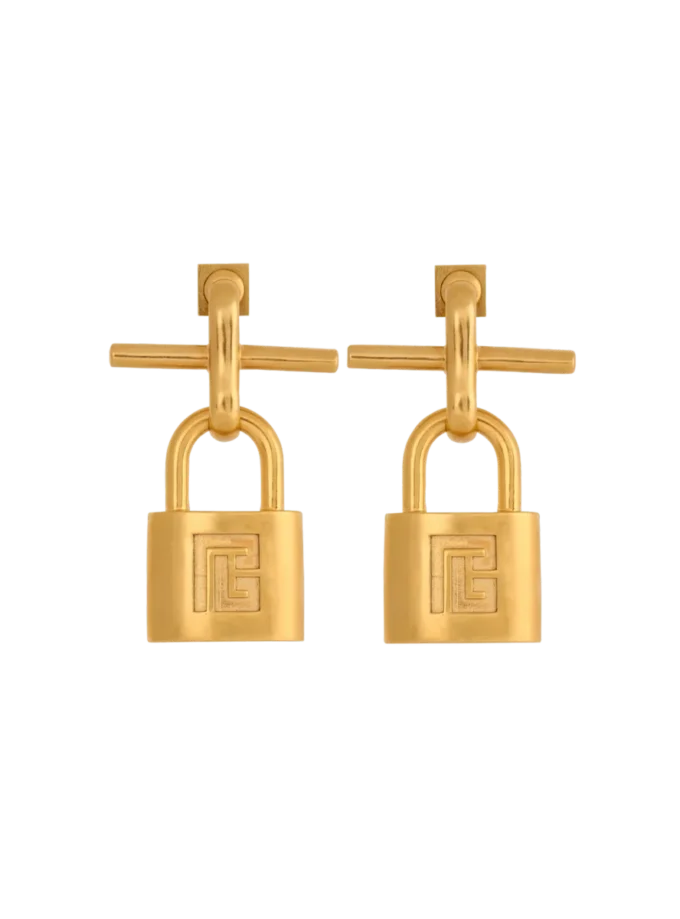 Boucles d&rsquo;oreilles cadenas Pulse en laiton