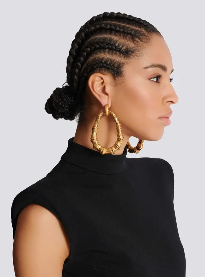Boucles d&rsquo;oreilles créoles en bambou