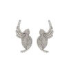 Boucles d&rsquo;oreilles Swallow en strass et palladium
