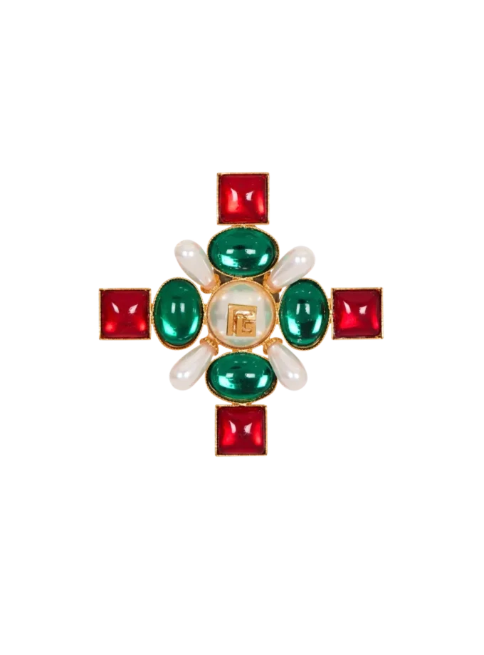 Broche baroque avec perles et cristaux Broche baroque avec perles et cristaux