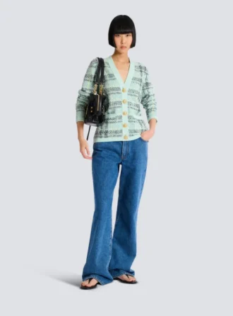 Cardigan ample en tweed pailleté