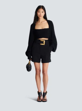Cardigan boléro en maille côtelée