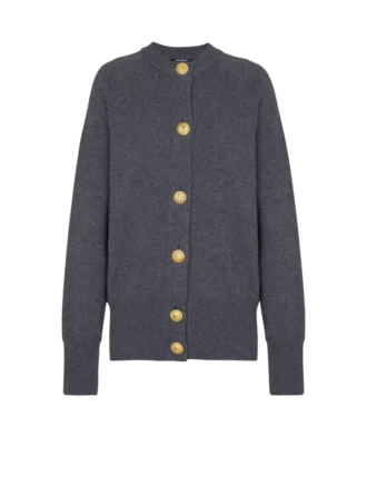 Cardigan boutonné en cachemire écologique