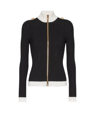 Cardigan en maille à col montant et fermeture zippée