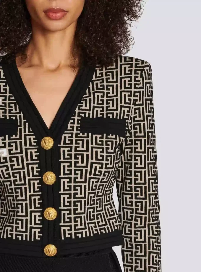 Cardigan en maille monogramme Cardigan en maille monogramme