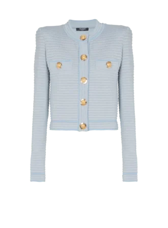 Cardigan en maille texturée à manches longues Cardigan en maille texturée à manches longues