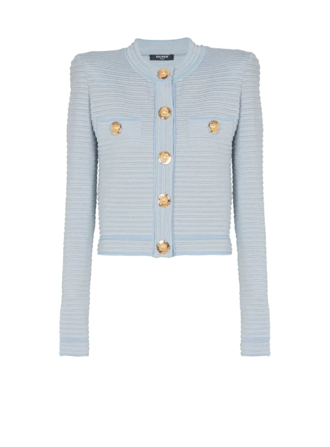 Cardigan en maille texturée à manches longues Cardigan en maille texturée à manches longues