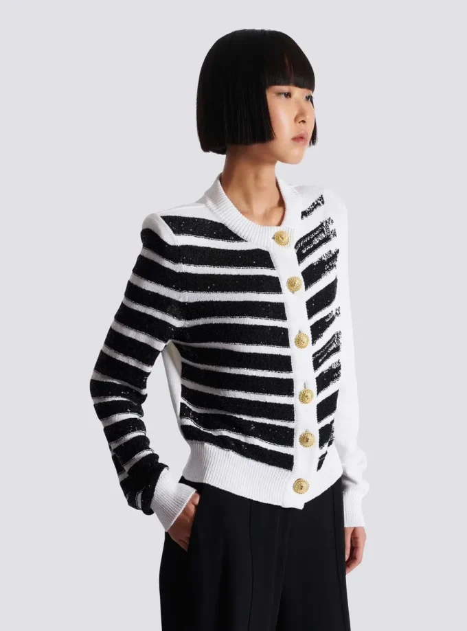 Cardigan marinière boutonné Cardigan marinière boutonné