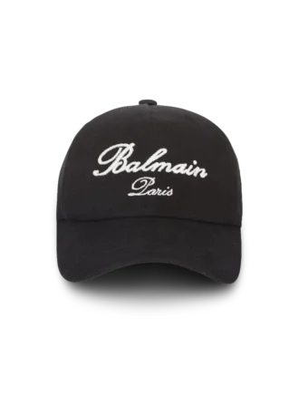 Casquette en coton avec broderie Balmain Signature Casquette en coton avec broderie Balmain Signature