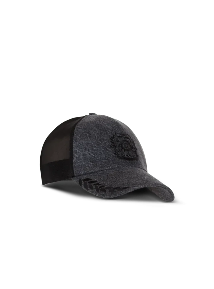 Casquette en denim brodée Balmain Écusson Casquette en denim brodée Balmain Écusson