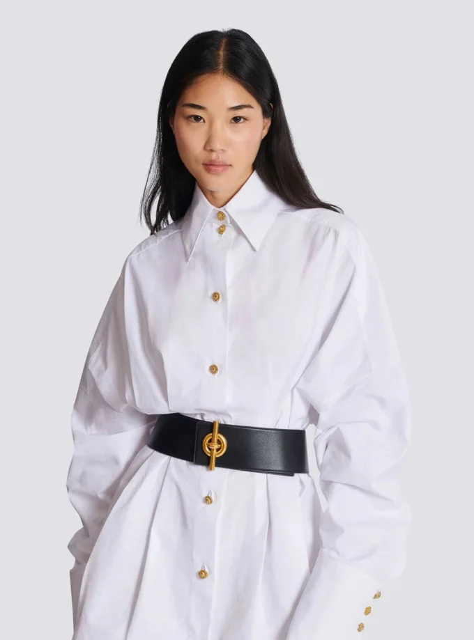 Ceinture T-Bar en cuir de veau