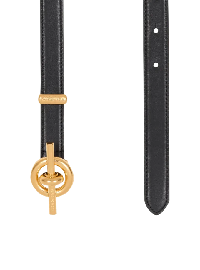 Ceinture T-Bar en cuir de veau