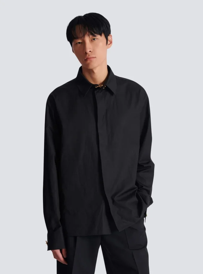 Chemise asymétrique en popeline