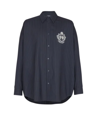 Chemise College Emblem en laine rayée