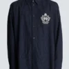 Chemise College Emblem en laine rayée Chemise College Emblem en laine rayée