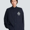 Chemise College Emblem en laine rayée Chemise College Emblem en laine rayée