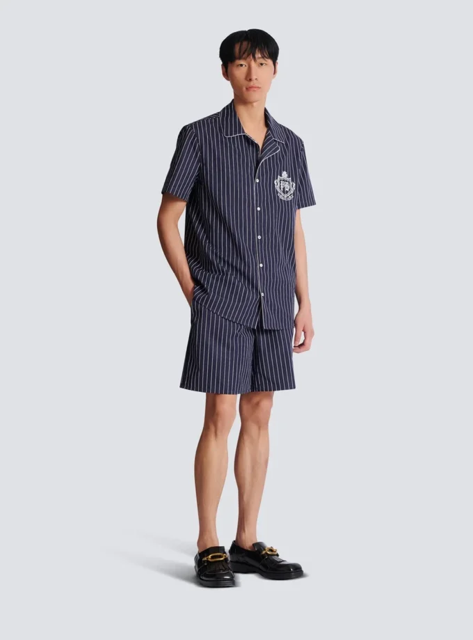 Chemise de pyjama en popeline rayée Chemise de pyjama en popeline rayée
