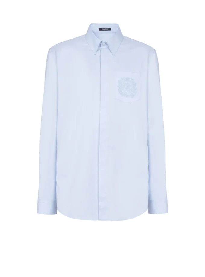 Chemise en coton brodée Balmain Écusson Chemise en coton brodée Balmain Écusson