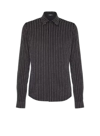 Chemise en coton à rayures cristallines Chemise en coton à rayures cristallines