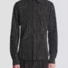 Chemise en coton à rayures cristallines Chemise en coton à rayures cristallines