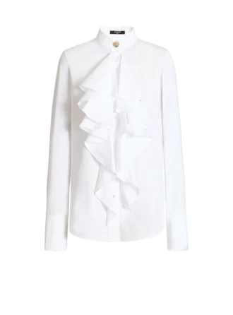 Chemise en popeline à volants Chemise en popeline à volants