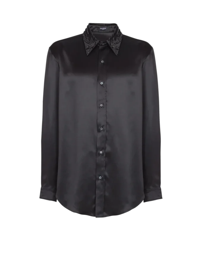 Chemise en soie avec cristaux Chemise en soie avec cristaux