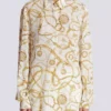 Chemise en soie imprimée avec motif Balmain Chains Chemise en soie imprimée avec motif Balmain Chains