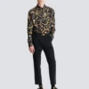 Chemise en soie imprimée à motif Chaînes Chemise en soie imprimée à motif Chaînes