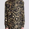Chemise en soie imprimée à motif Chaînes Chemise en soie imprimée à motif Chaînes