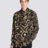 Chemise en soie imprimée à motif Chaînes Chemise en soie imprimée à motif Chaînes