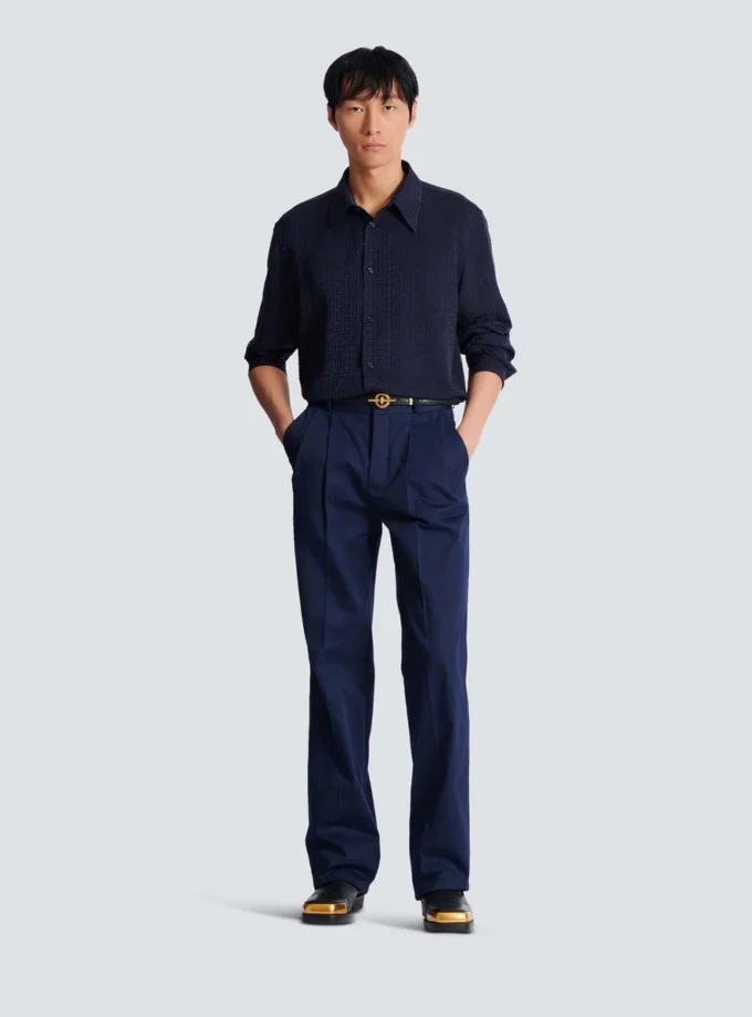 Chemise jacquard monogrammée