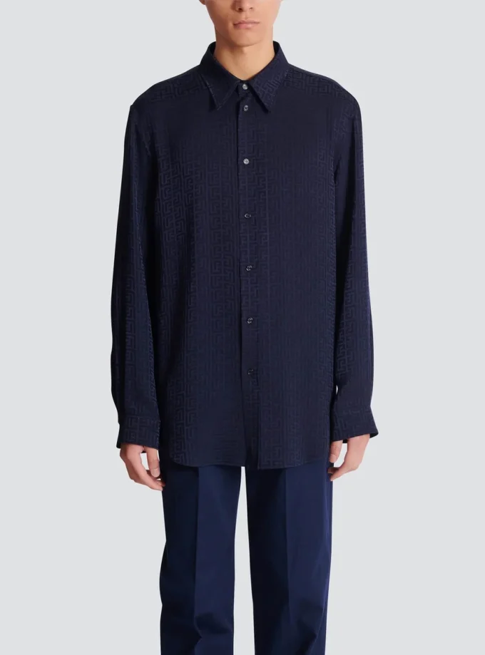 Chemise jacquard monogrammée