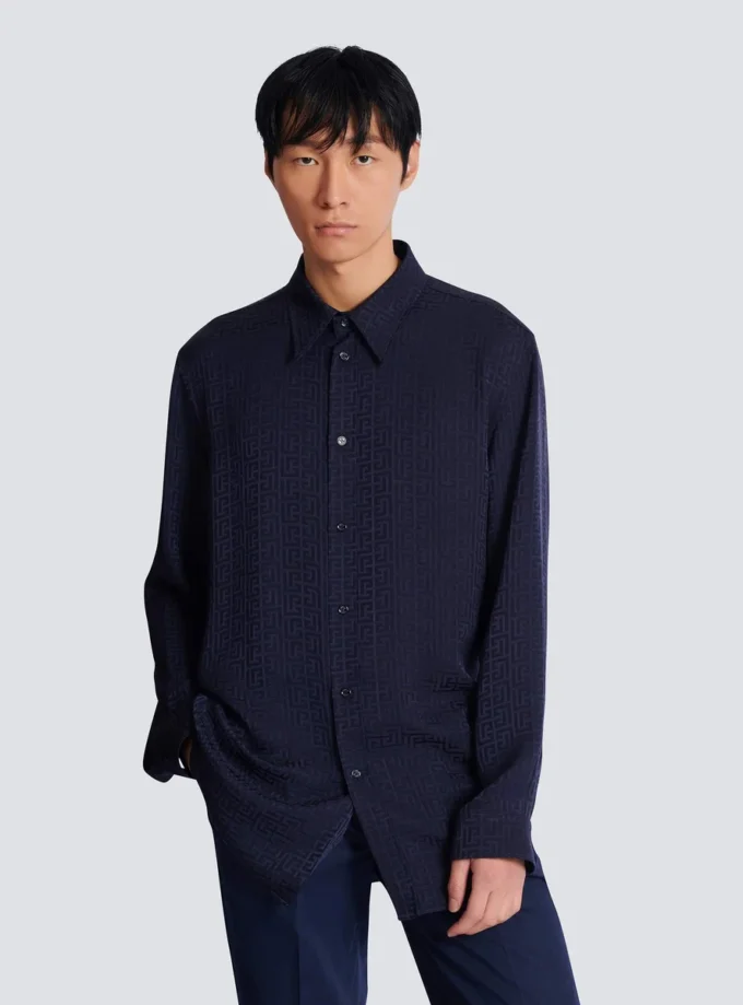 Chemise jacquard monogrammée