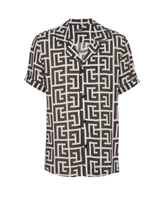 Chemise pyjama à imprimé monogramme Chemise pyjama à imprimé monogramme