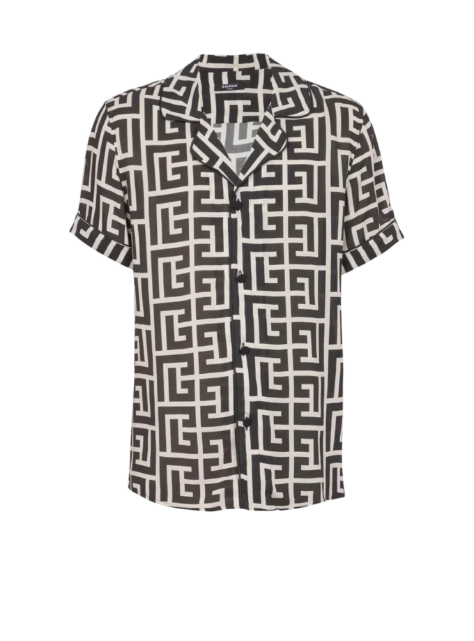Chemise pyjama à imprimé monogramme Chemise pyjama à imprimé monogramme