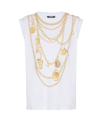 Débardeur imprimé Collier style trompe-l&rsquo;œil