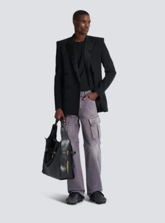 Jean cargo ample en denim