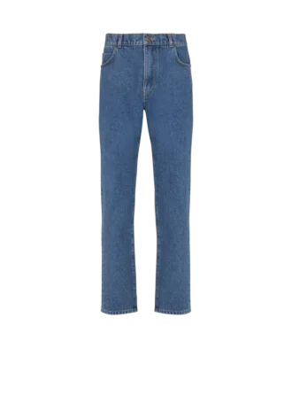 Jean droit en denim bleu Jean droit en denim bleu