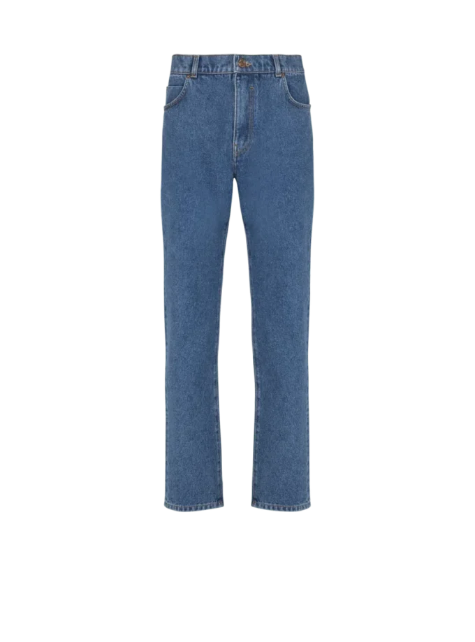 Jean droit en denim bleu