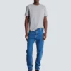 Jean droit en denim bleu