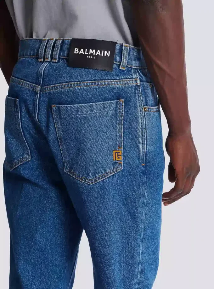 Jean droit en denim bleu