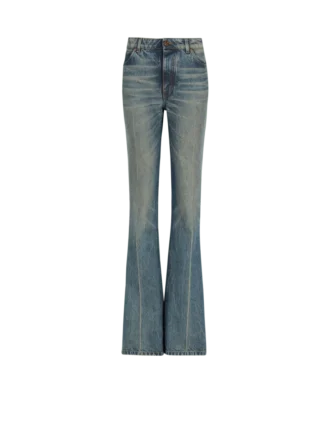 Jean droit en denim délavé Jean droit en denim délavé