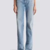 Jean droit en denim délavé Jean droit en denim délavé