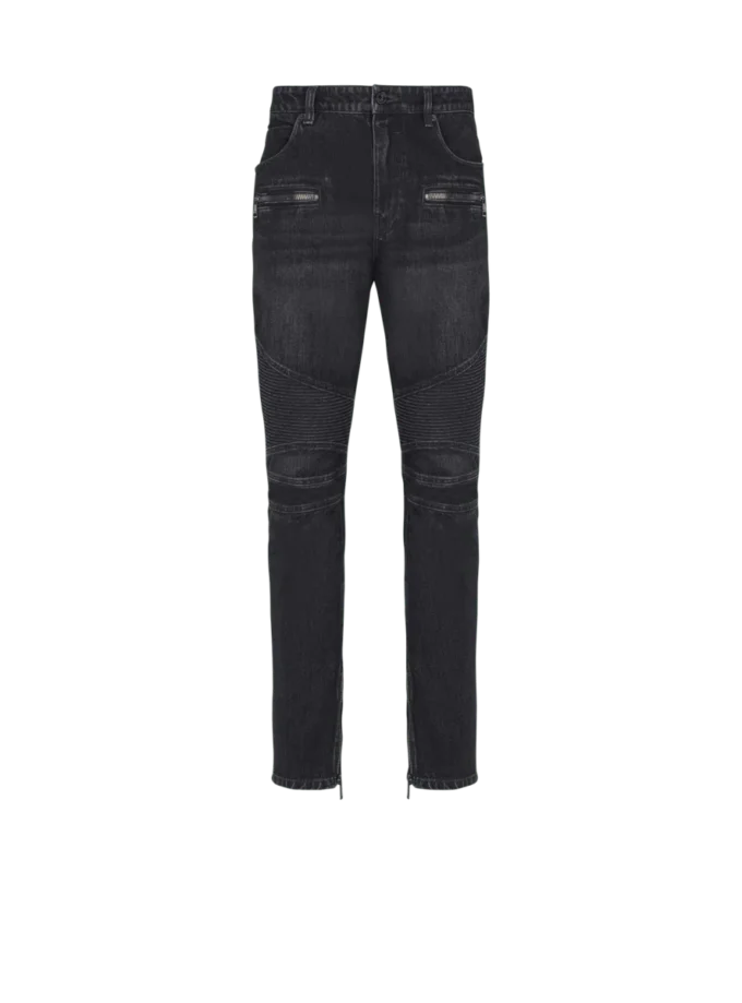 Jean motard en denim vintage noir Jean motard en denim vintage noir