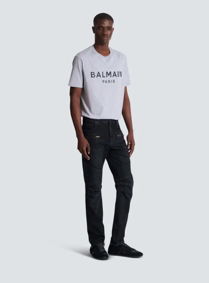 Jean motard en denim vintage noir Jean motard en denim vintage noir