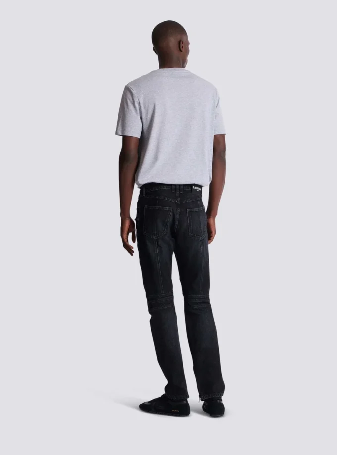 Jean motard en denim vintage noir Jean motard en denim vintage noir